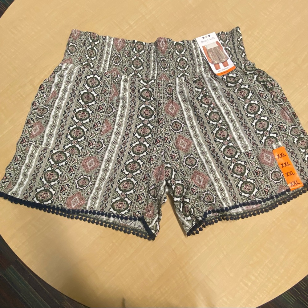 Three Dots High Waist Patterned Women's Shorts